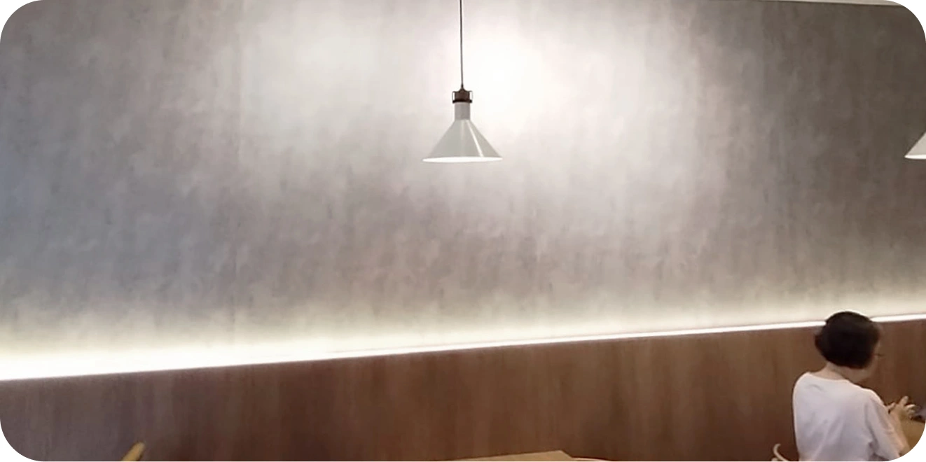 Korean Resto Wall after using laminate sticker